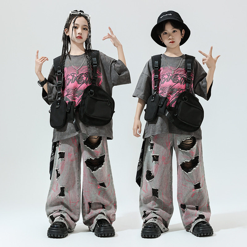 2026新款儿童街舞演出服hiphop少儿架子鼓潮酷表演服装爵士