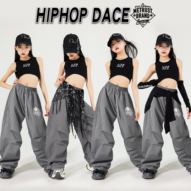 2026新款女童爵士舞演出服少儿jazz练功服背心儿童街舞表演服