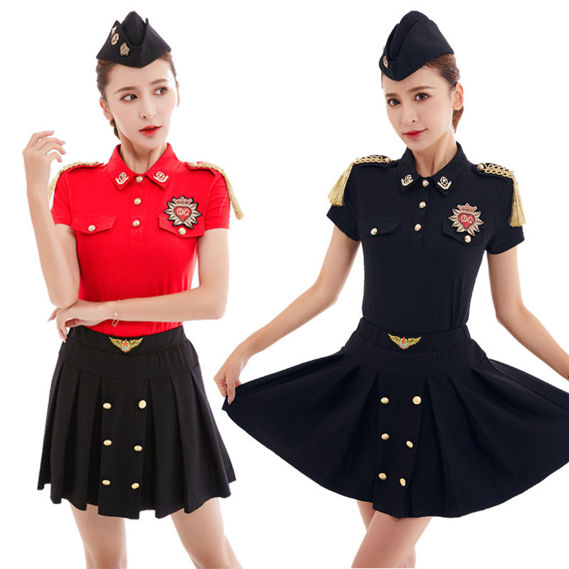 2026新款广场舞服装水兵舞服装女春夏季演出舞蹈跳舞纯棉短袖高品