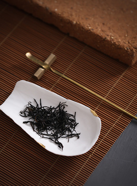 鸿庐 陶瓷茶则 纯手工茶针铜 功夫茶道配件 复古茶荷茶具茶勺茶铲