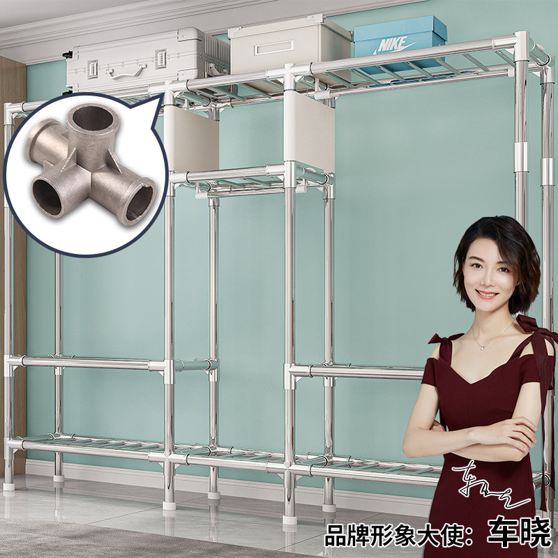 简易衣柜家用卧室钢管加粗加固加厚布衣柜出租房挂衣柜子结实耐用