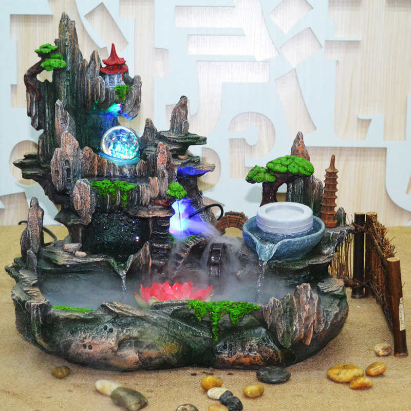 电视柜假山流水喷泉室内桌面流水摆件鱼缸前台装饰开业礼品水晶球,家居饰品,装饰摆件,淘宝优惠券,粉丝福利购,淘宝优惠卷
