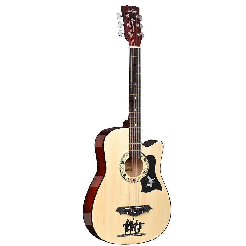 38寸民谣木吉他彩色电箱吉他拾音器新手初学者入门练习琴木吉它