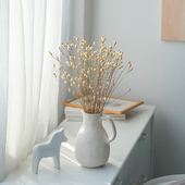 阿根廷花进口天然干花花束白色侘寂风橱窗装 饰摆件摄影道具干燥花