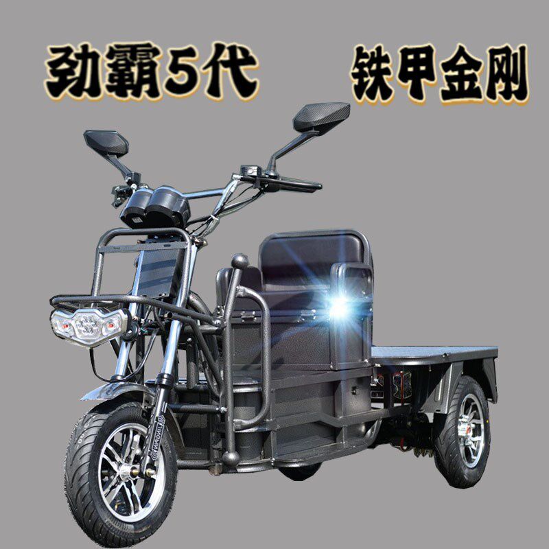 豪林载重王电动路霸三轮车载货拉货电摩爬坡电摩车农用三轮车带斗