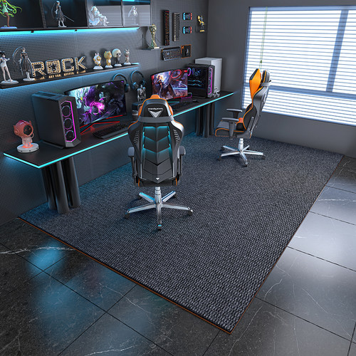 电竞房电脑椅垫子地垫防磨地毯书房卧室转椅滑轮防滑电脑桌地垫