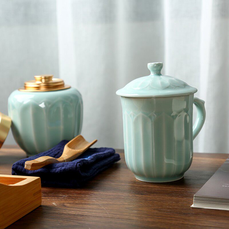 精致青瓷茶叶罐茶杯套装高档乔迁春节随手礼定制节日礼品礼盒回礼,包装,茶叶包装,淘宝优惠券,粉丝福利购,淘宝优惠卷