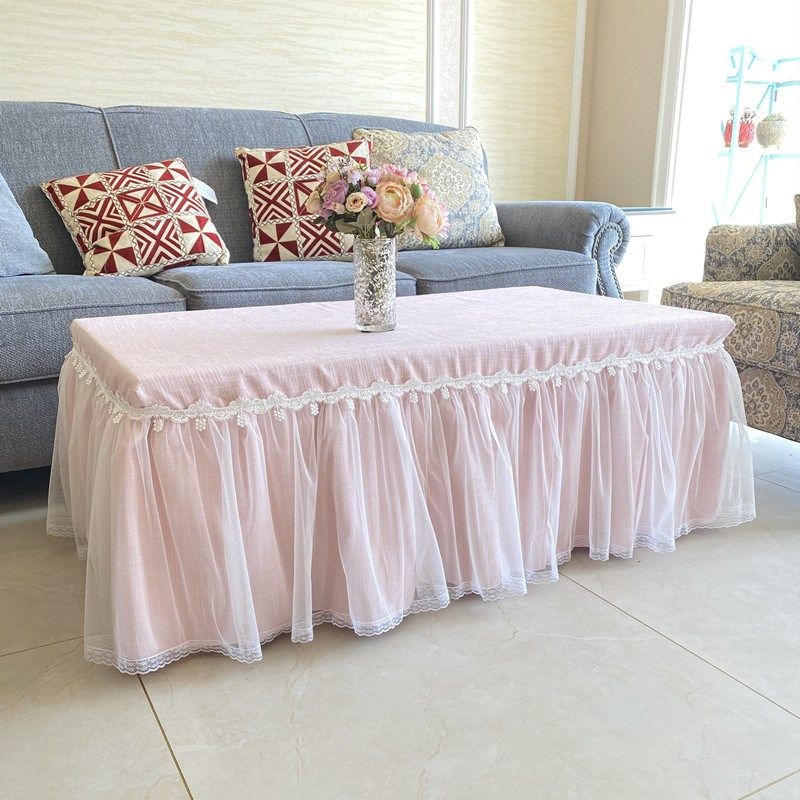 新款粉色纱纱麻将机茶几罩桌布长方形烤火炉棉麻套客厅茶几全包套,居家布艺,桌布,淘宝优惠券,粉丝福利购,淘宝优惠卷