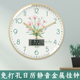 TQJ清新静音挂钟客厅家用带日历时钟挂墙电波钟卧室温湿度石英表