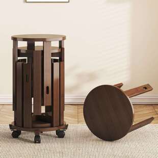 楠竹凳子可叠放家用叠叠乐组合圆凳餐桌凳现代风家庭备用结实耐用