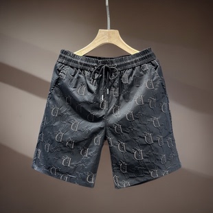 高端欧货刺绣冰丝休闲短裤 沙滩五分裤 2026新款 潮牌薄款 男 夏季 男士