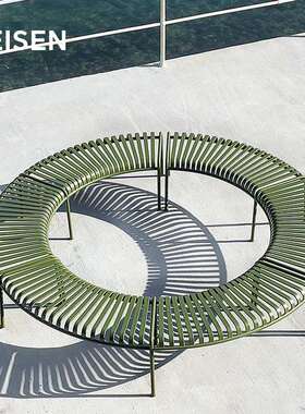 PALISSADE公园长椅户外靠背铁艺室外椅子庭院广场长条椅休闲凳子