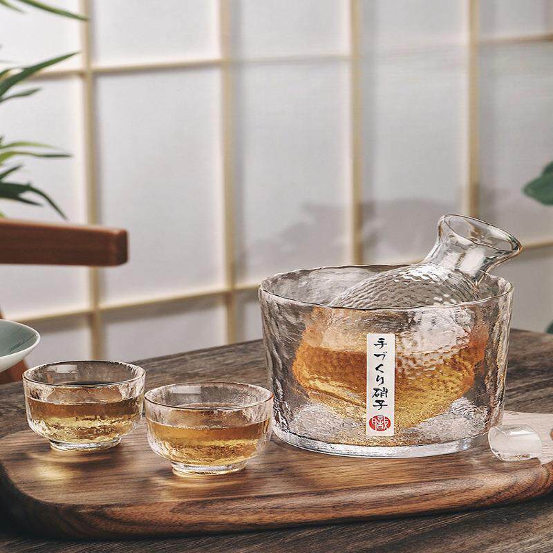 耐热玻璃黄酒温酒器套装家用清酒壶清酒杯子老式温酒壶热酒烫酒壶