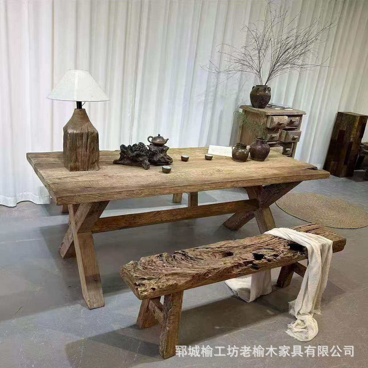 老榆木桌子风化客厅多人位茶几民宿禅意实木桌复古做旧原木茶桌,模玩/动漫/周边/娃圈三坑/桌游,模型制作工具/辅料耗材,淘宝优惠券,粉丝福利购,淘宝优惠卷