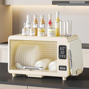 家用厨房碗筷收纳柜置物柜多功能带盖装碗箱台面餐具沥水整理柜子