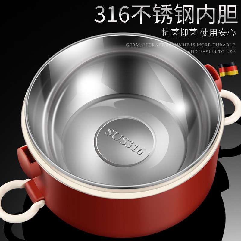 316L不锈钢多层超长保温饭盒可微波炉加热学生上班族带便当盒餐盒