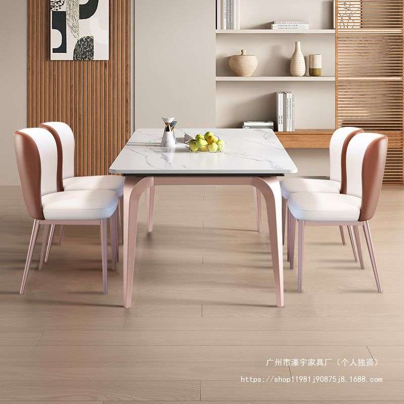 意式轻奢极简岩板餐桌椅套装加厚防刮餐厅家具组合折叠伸缩西餐桌