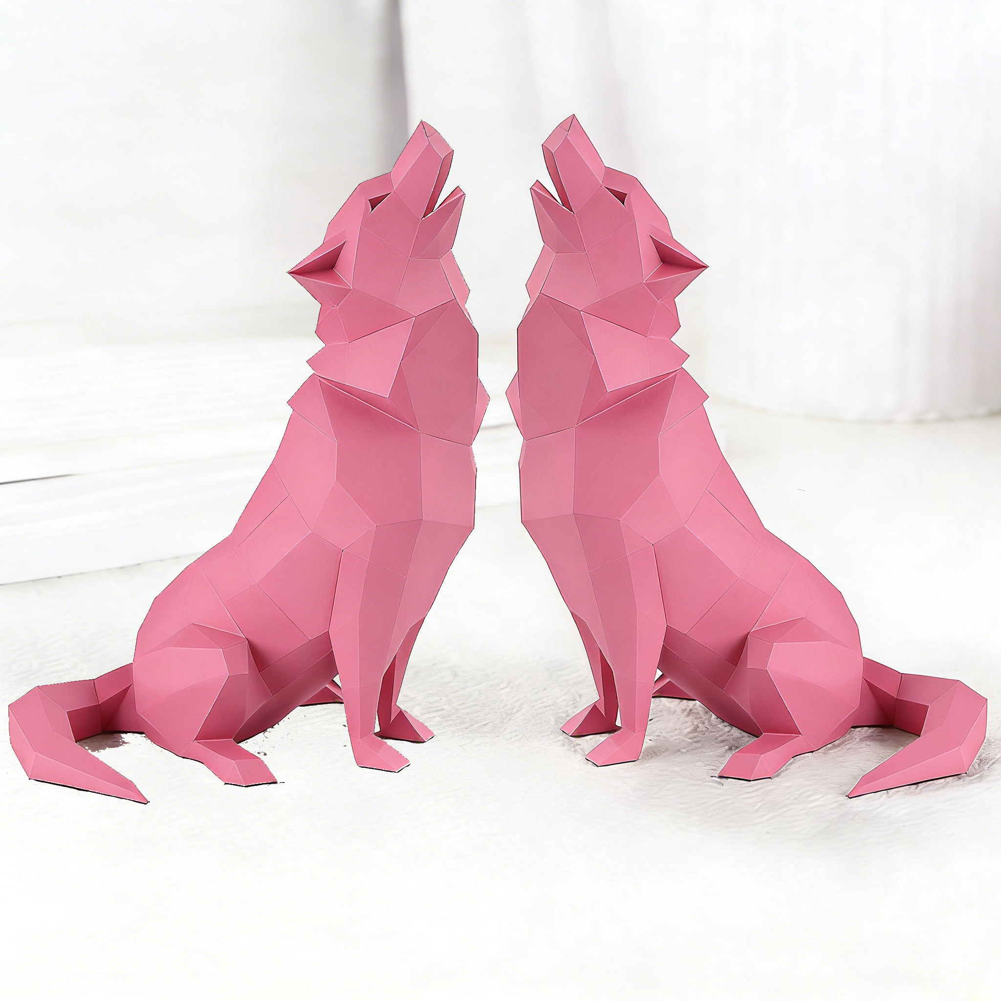 3D打印狼嚎摆件创意桌面装饰
