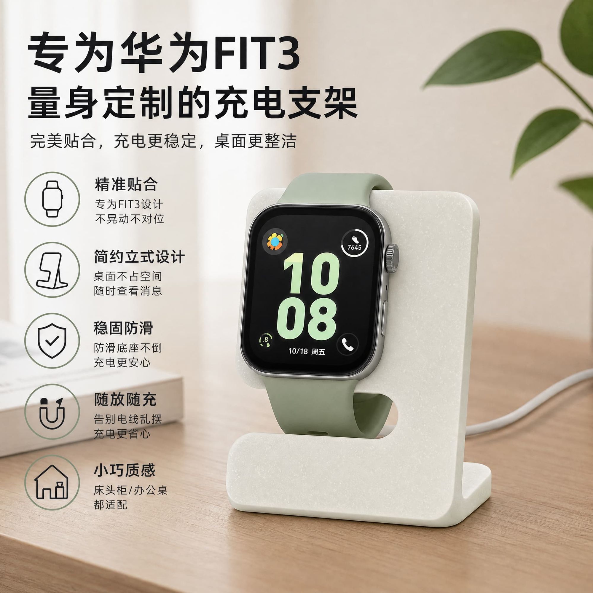 适用于华为FIT3手表充电支架无线快充底座趣味设计办公桌面摆件