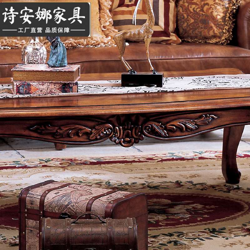 田园边几 欧式茶桌 简易茶几 简约实木小户型桌子 美式