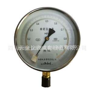 普通精密压力表阳泉市精密压力表YB-150精度 0.4级径向指针1.6MPA