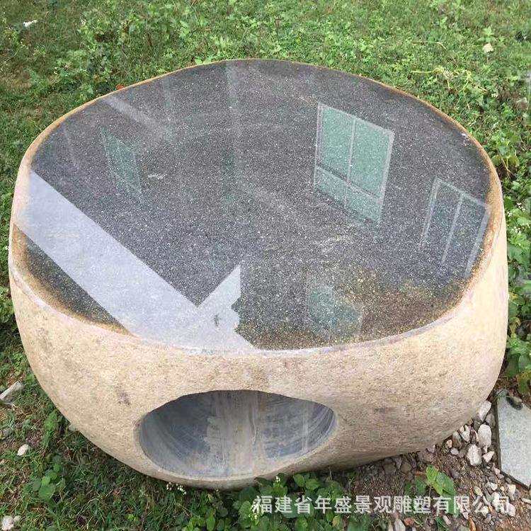 自然石头雕刻户外原石休息桌椅院子花园石桌茶台厂家现货
