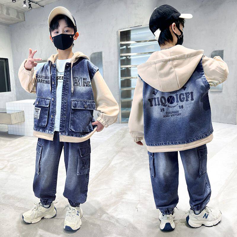 童装男童春款套装2026新款牛仔男孩春秋款两件套潮流帅气衣服裤子