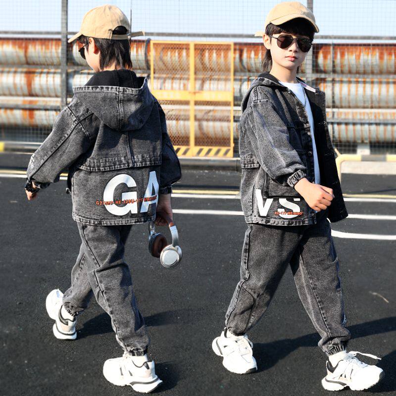 春季儿童牛仔套装男童秋装2026新款8中大童9春秋10男孩12岁痞帅潮