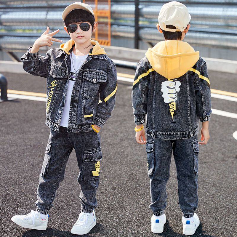 童装男童牛仔套装儿童春装新款8韩版9春秋10男孩11中大童12潮13岁