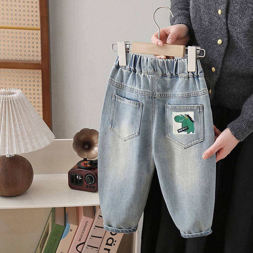 男童牛仔裤春秋款2026新款中小童痞帅男孩儿童时髦宝宝长裤子潮流