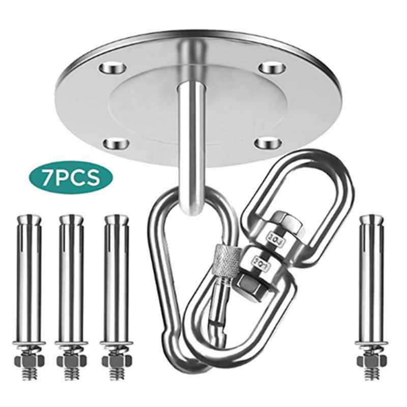 不锈钢瑜伽吊床支架固定盘沙袋秋千顶扣 吊椅挂钩 承重固定圆挂盘,五金/工具,膨胀螺栓,淘宝优惠券,粉丝福利购,淘宝优惠卷