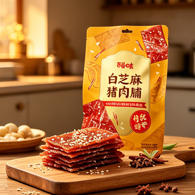 临期百草味白芝麻肉脯60g晋江市猪肉脯薄片镇江岩烧烘焙脆片纯色