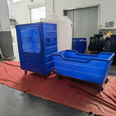 华社布草笼车新款滚塑1000L洗涤工作服务运输车异形加工