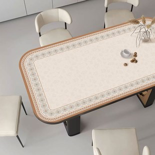 大圆角餐桌桌垫防水防油防烫免洗防滑皮革桌布客厅茶几桌面保护垫