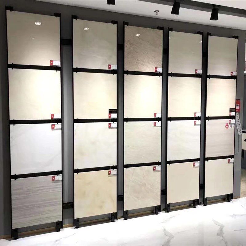 冲孔条瓷砖展示架石材样品架子地板砖管冲孔立柱挂墙架子