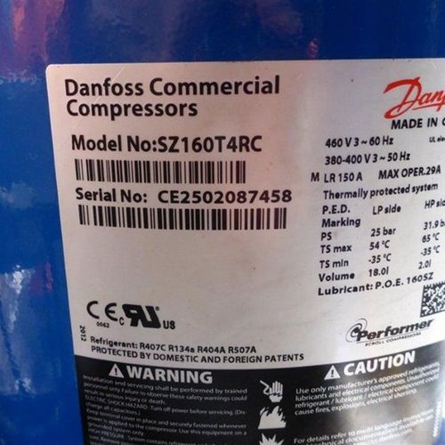 SZ161T4VC SZ160T4CC SM160T4RC SM160T4CB 丹佛斯空调冷库压缩机
