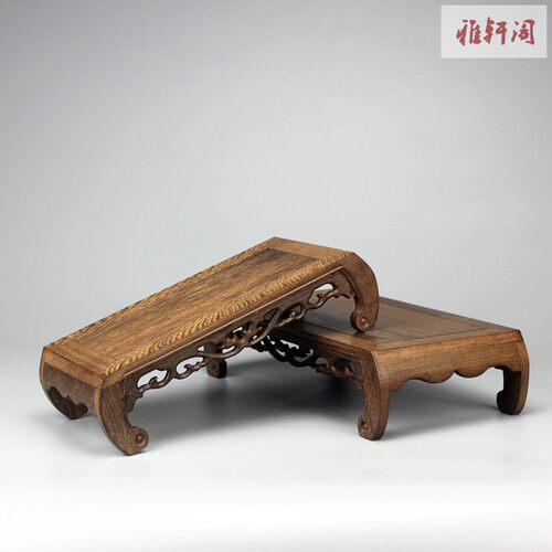 鸡翅木长方形底座花瓶盆景实木底座红木工艺品摆件六字长方台底座