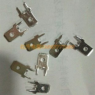 包 5000只 0.8MM镀锡 两直脚6.3尖脚定位插片 6.3线路板焊片