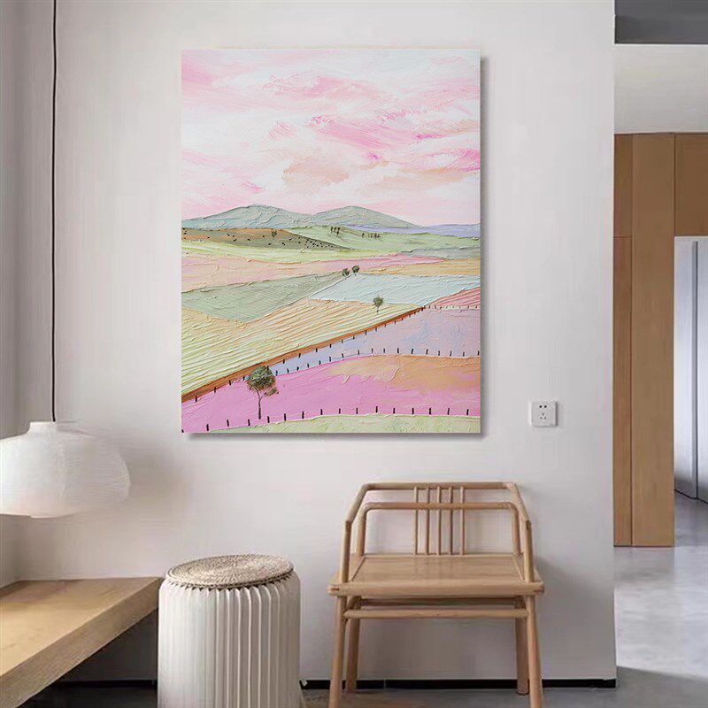 蓝色抽象高端油画客厅沙发背景墙装饰画色块肌理画设计师艺术挂画