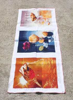 绣好的纯手工十字绣成品杯酒人生果香酒杯餐厅三联挂画不带框