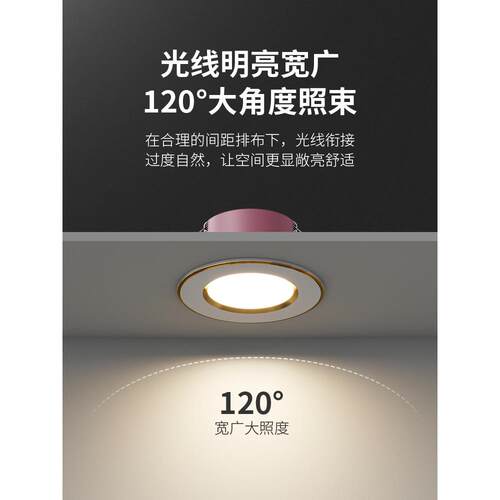 led筒灯2寸开孔5 5.5 6 6.5公分7cm嵌入式射灯客厅3W牛眼灯小孔灯