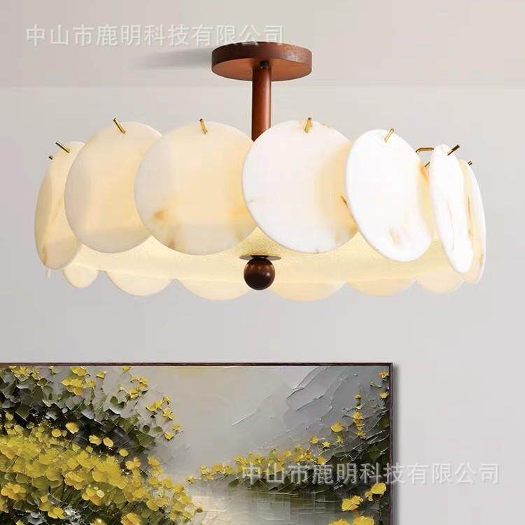 法式中古风仿云石吸顶灯简约客厅温馨卧室个性创意餐厅装饰吸顶灯