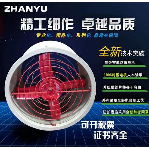 防爆轴流风机BT3-11-3.15壁式风机380V 管道式 工业抽风机220V