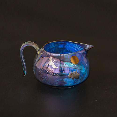 贝彩烧高端玻璃仙鹤公道杯加厚耐热分茶器家用功夫茶具耐高温公杯