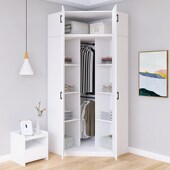 90度转角衣柜定制极简家用卧室小户型拐角7字主卧L型 香港包郵