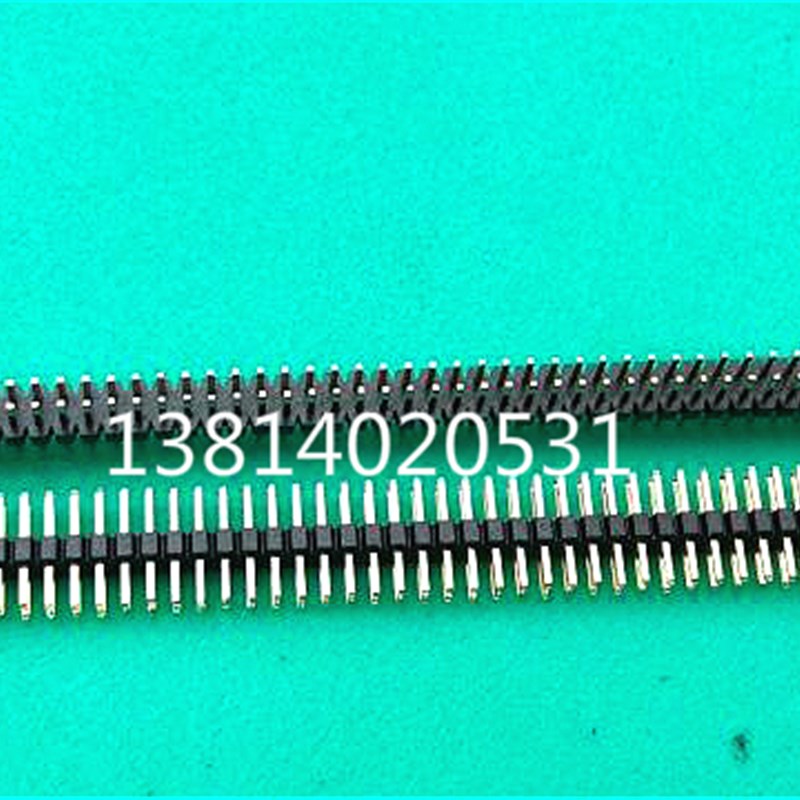 双排排针 2*50P 1.0mm间距塑高H1.0 铜镀金环保 双排插针环保镀金