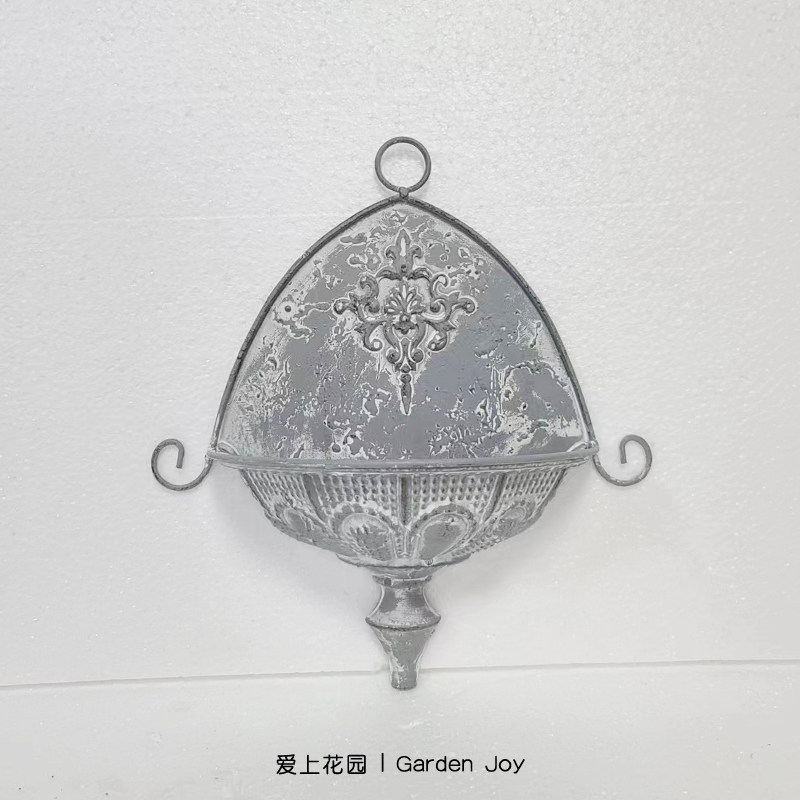 爱上花园丨园艺杂货 花园庭院装饰摆件 铁皮做旧帽型壁挂吊篮花盆