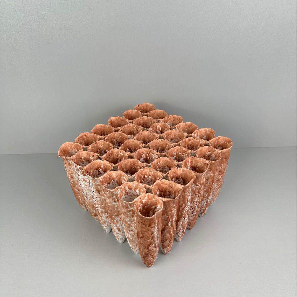 现代简约手工白色创意春笋拼接陶瓷花器摆件桌面装饰酒店样板间