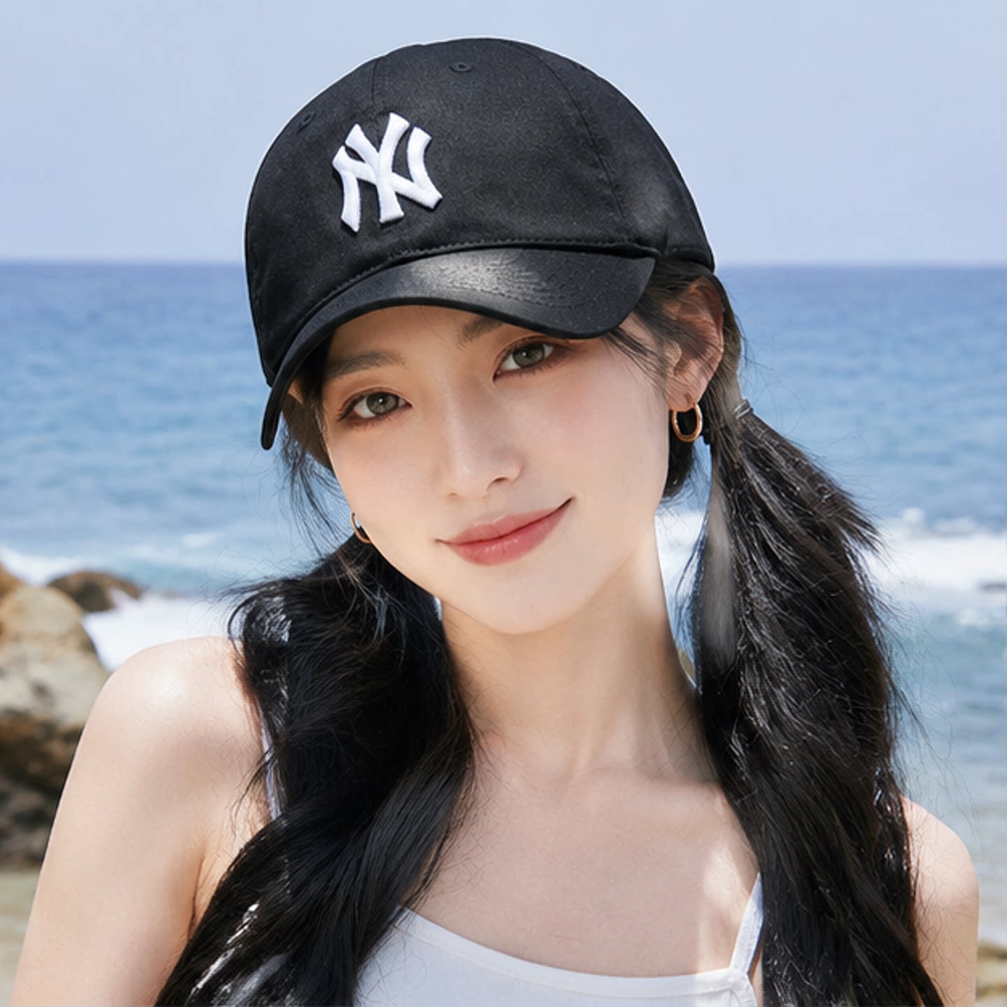 MLB帽子男女款棒球帽软顶鸭舌帽运动帽KARINA同款3ACP6601N图片