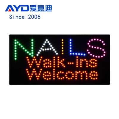 美甲美妆店广告牌标识 LED Nails Welcome Signs 30X60cm